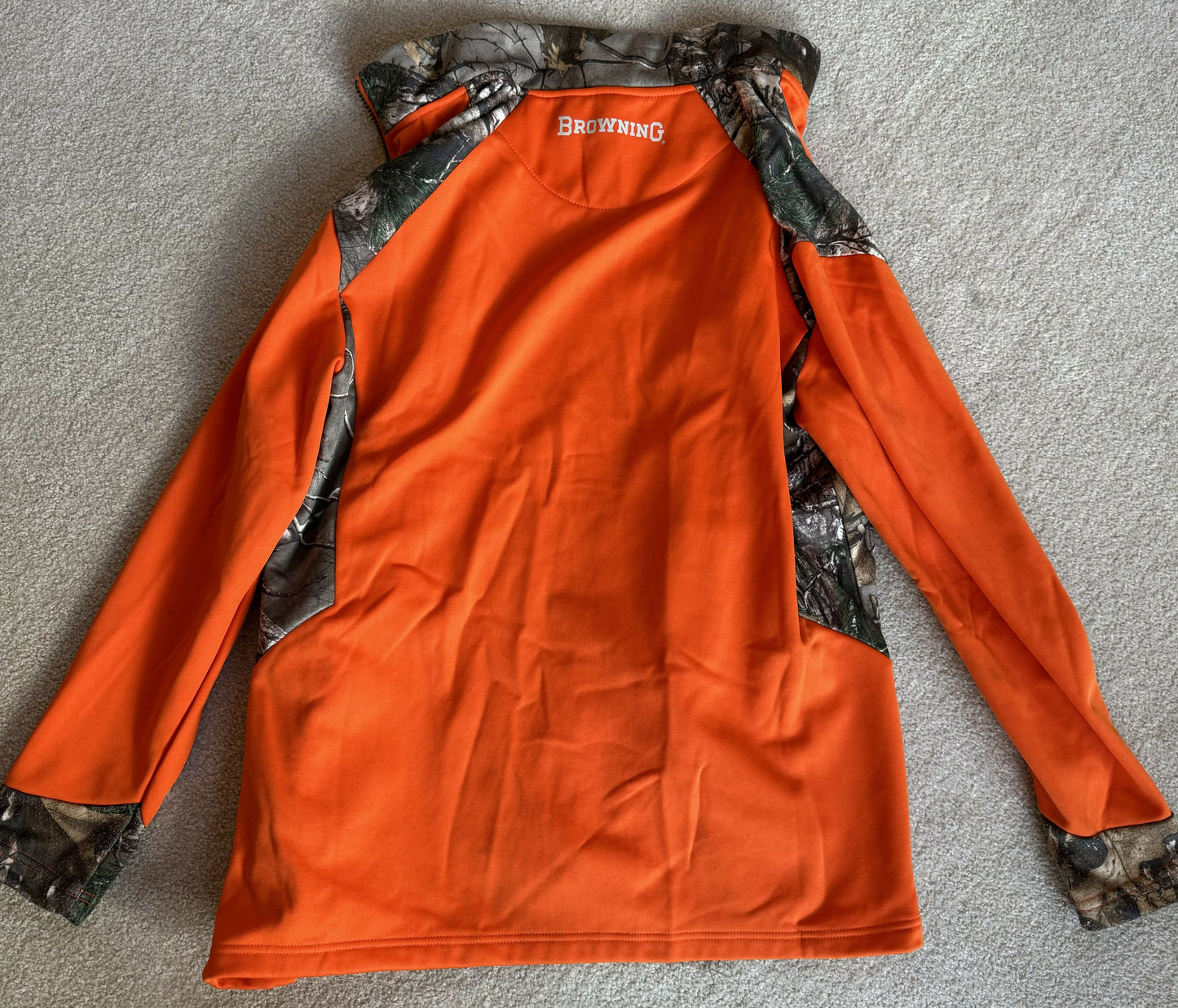 Browning blaze orange full zip sweatshirt